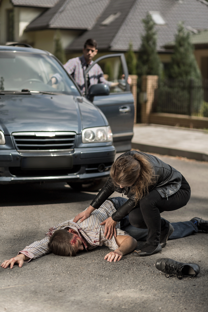 Driver hitting a pedestrian in an accident