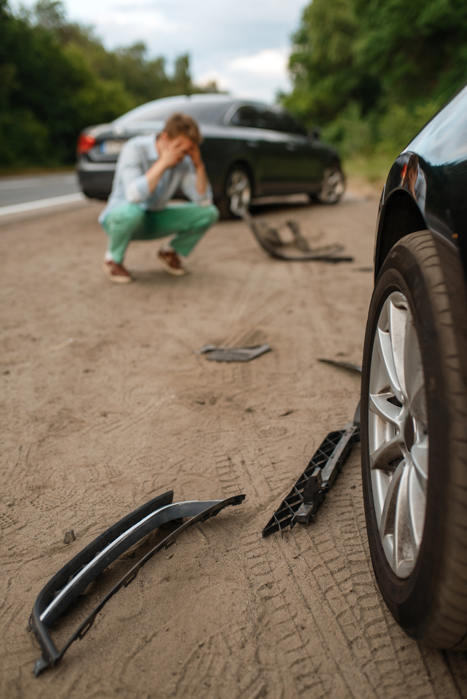 Driver after car accident